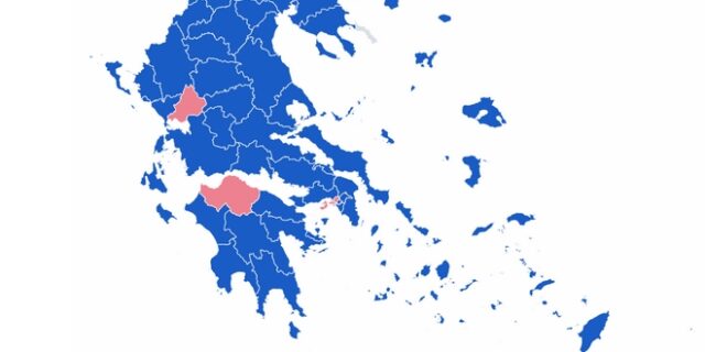 Αποτελέσματα εκλογών 2019: Ο χάρτης της Ελλάδας στο 37,86% της ενσωμάτωσης
