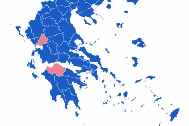 Αποτελέσματα εκλογών 2019: Ο χάρτης της Ελλάδας στο 89,27% της ενσωμάτωσης