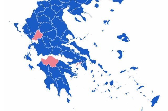 Αποτελέσματα εκλογών 2019: Ο χάρτης της Ελλάδας στο 90% της ενσωμάτωσης