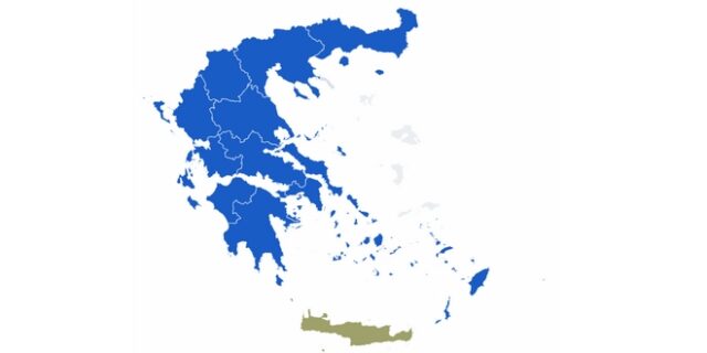 Αποτελέσματα περιφερειακών εκλογών 2019: Ο χάρτης της Ελλάδας στο 100% της ενσωμάτωσης