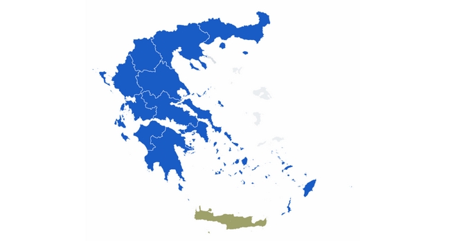 Αποτελέσματα περιφερειακών εκλογών 2019: Ο χάρτης της Ελλάδας στο 97% της ενσωμάτωσης