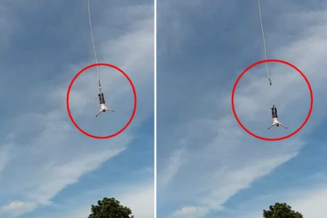 Εφιαλτικό βίντεο: 39χρονος κάνει bungee jumping και σπάει το σκοινί