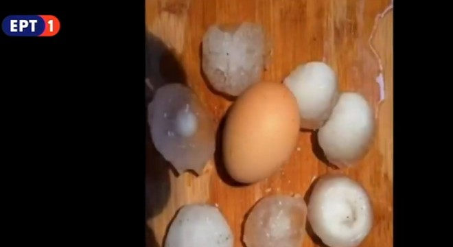 Απίστευτα πλάνα: Χαλάζι σε μέγεθος αυγού στη Φλώρινα