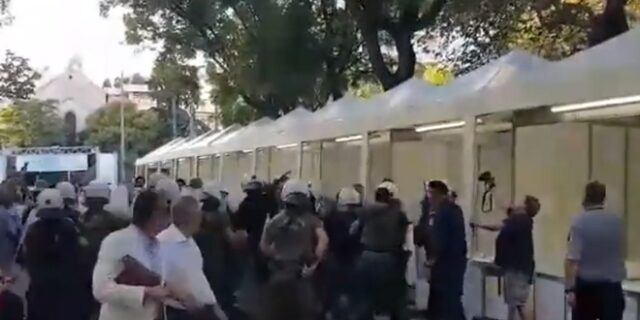 Μικρής έκτασης επεισόδια στην ορκωμοσία Πατούλη στο Ζάππειο