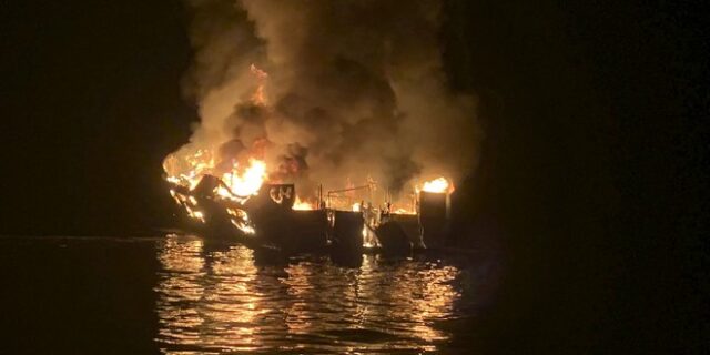 Στις φλόγες σκάφος ανοιχτά της Καλιφόρνια – Φόβοι για 34 νεκρούς