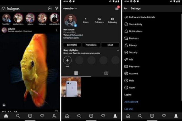 Dark mode και στη beta έκδοση του Instagram για συσκευές Android