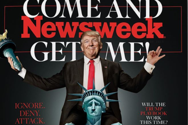 Το φοβερό εξώφυλλο του Newsweek για τον Τραμπ: “Ελάτε να με πιάσετε”