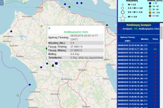 Σεισμός 3,9 Ρίχτερ στην Τρίπολη