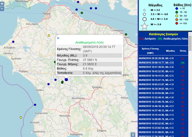 Σεισμός 3,9 Ρίχτερ στην Τρίπολη