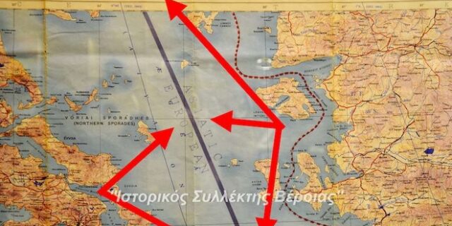 Όταν οι Βρετανοί “χώριζαν” στη μέση το Αιγαίο το 1943 – Ο χάρτης που αντέγραψε ο Ερντογάν