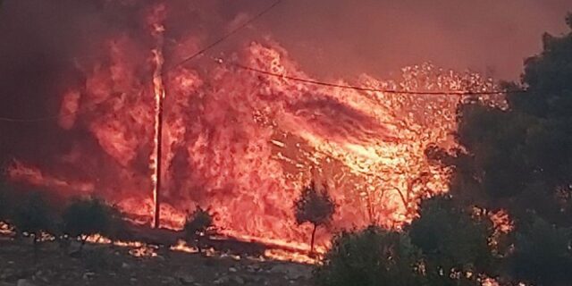 Δύσκολη νύχτα στη Ζάκυνθο – Ανεξέλεγκτη μαίνεται η φωτιά