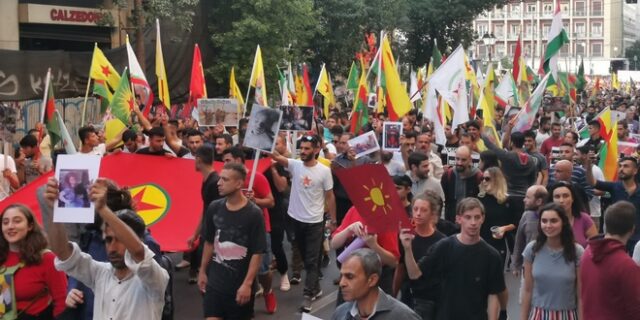 Μεγάλη πορεία αλληλεγγύης στους Κούρδους