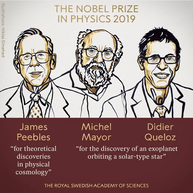 Νόμπελ Φυσικής: Στους Μισέλ Μαγιόρ, Ντιντιέ Κελόζ και Τζέιμς Πιμπλς