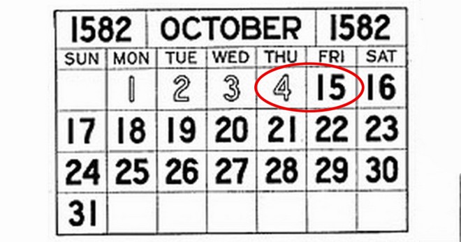 Ημερολόγιο 1582: Οι δέκα μέρες του Οκτωβρίου που δεν υπήρξαν ποτέ