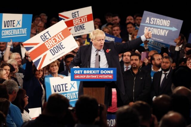 Βρετανία: Υποσχέσεις Τζόνσον για υλοποίηση του Brexit τον Ιανουάριο