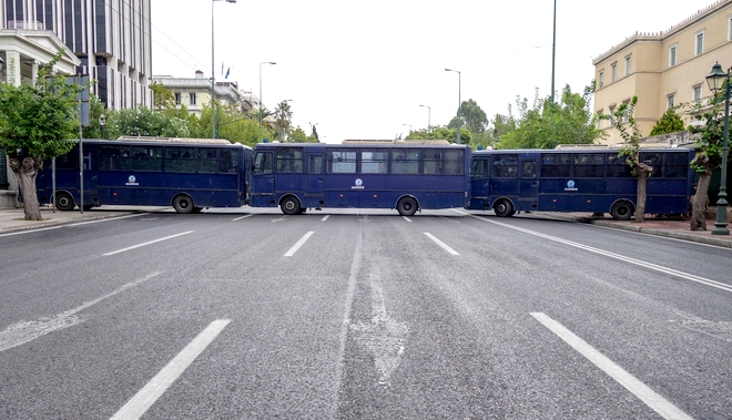 Κλειστοί, λόγω πορείας, δρόμοι στο κέντρο της Αθήνας