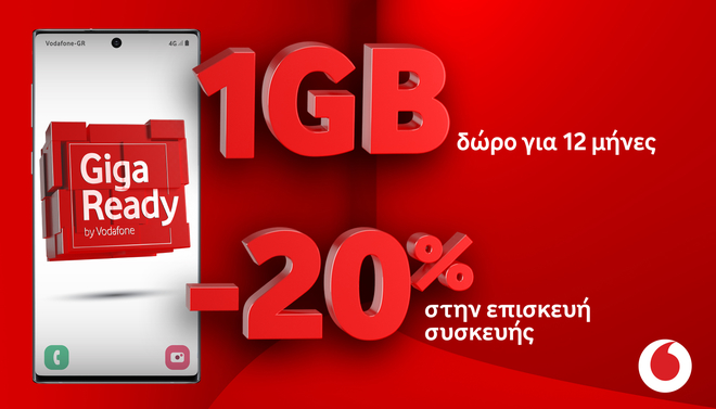 Vodafone: Τα καταστήματά της φέρνουν αποκλειστικά τo νέo πακέτo προνομίων Giga Ready