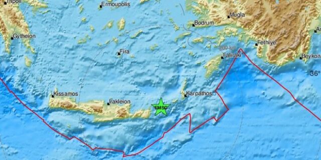 Ισχυρός σεισμός ανάμεσα σε Κρήτη και Κάρπαθο