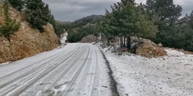 Κακοκαιρία “Ζηνοβία”: Χιόνισε για πρώτη φορά στην ακριτική Σύμη