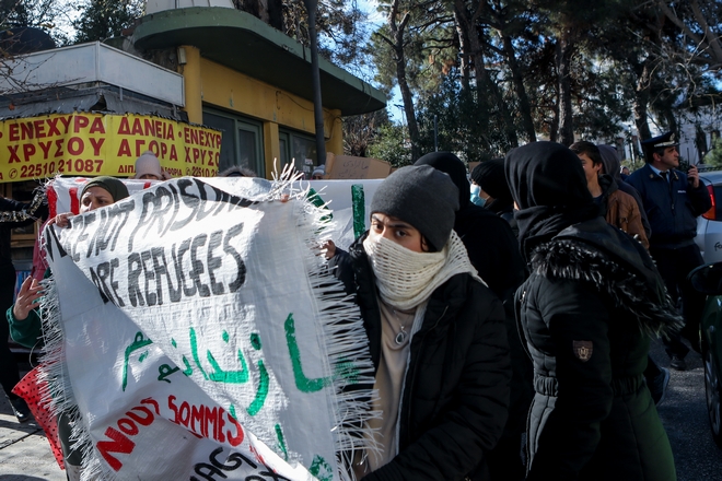 Μυτιλήνη: Πορεία διαμαρτυρίας μεταναστών από τον καταυλισμό της Μόριας