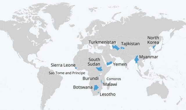 Κορονοϊός: Ποιες χώρες δεν έχουν αναφέρει κρούσματα μέχρι στιγμής
