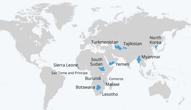 Κορονοϊός: Ποιες χώρες δεν έχουν αναφέρει κρούσματα μέχρι στιγμής