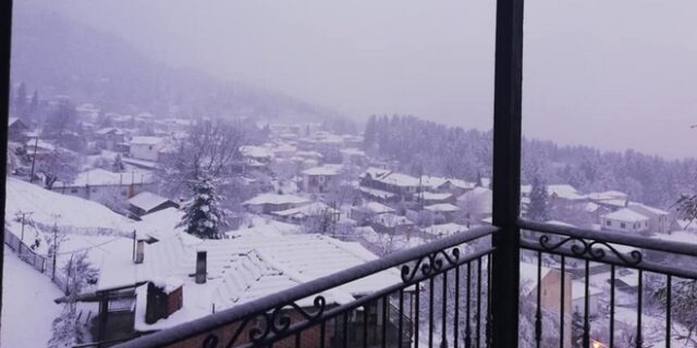 Κακοκαιρία: Το έστρωσε στα Τρίκαλα