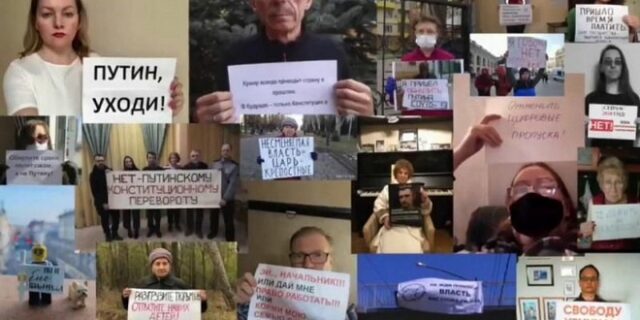 Ρωσία: Κόσμος διαδηλώνει από τα μπαλκόνια για την καταπάτηση των δικαιωμάτων τους