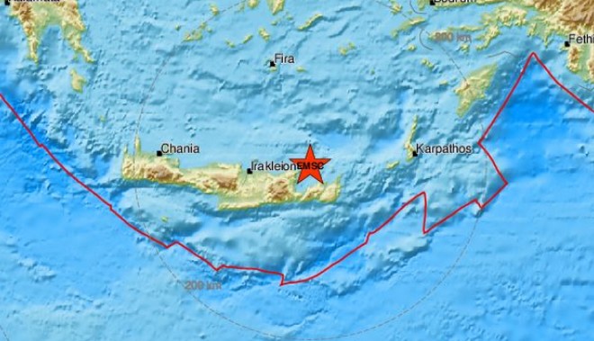 Σεισμός στην Ιεράπετρα Κρήτης