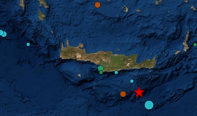 Σεισμός 5,9 ρίχτερ ανοιχτά της Κρήτης