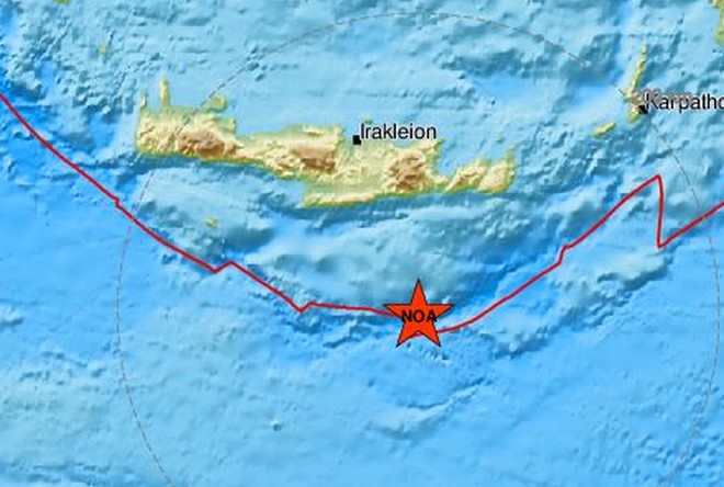 Ασθενής σεισμός 3,8 Ρίχτερ ανοιχτά της Κρήτης