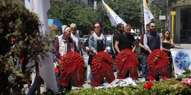 Θεσσαλονίκη: Κατάθεση στεφάνων στο μνημείο του Γρηγόρη Λαμπράκη