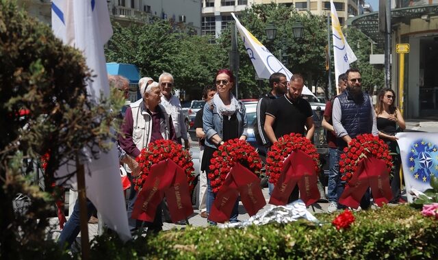 Θεσσαλονίκη: Κατάθεση στεφάνων στο μνημείο του Γρηγόρη Λαμπράκη