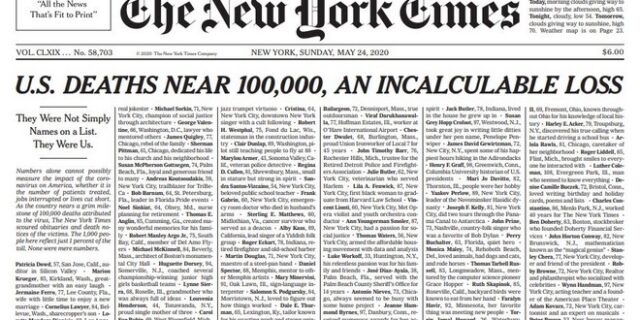 Μόσιαλος για πρωτοσέλιδο NY Times: “Δεν είναι απλά νούμερα σε λίστα, ήταν οι άνθρωποι μας”