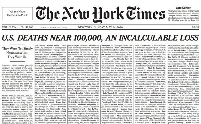 Μόσιαλος για πρωτοσέλιδο NY Times: “Δεν είναι απλά νούμερα σε λίστα, ήταν οι άνθρωποι μας”