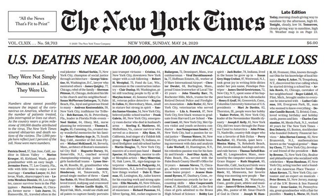 Μόσιαλος για πρωτοσέλιδο NY Times: “Δεν είναι απλά νούμερα σε λίστα, ήταν οι άνθρωποι μας”