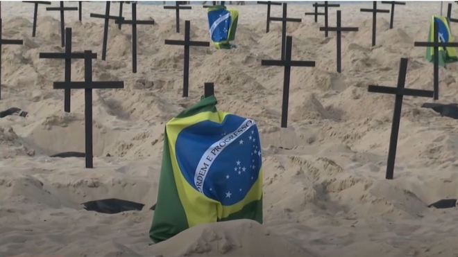 Κορονοϊός: Η παραλία της Κόπα Καμπάνα γέμισε τάφους