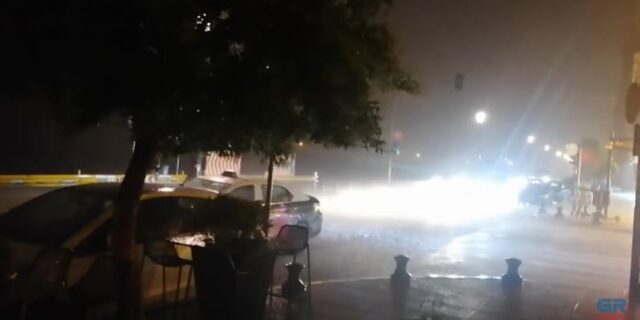 Έντονη βροχόπτωση σημειώθηκε στο κέντρο της Θεσσαλονίκης