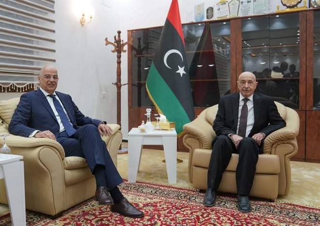 Τουρκία και θαλάσσιες ζώνες στην συνάντηση Δένδια με τον πρόεδρο της λιβυκής Βουλής