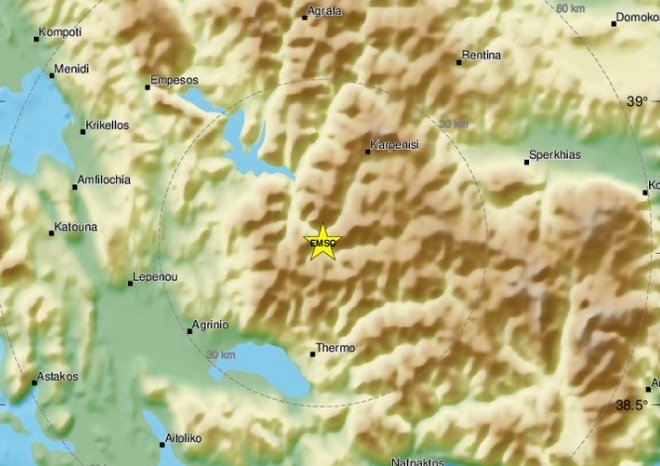 Σεισμός 4,1 Ρίχτερ στο Καρπενήσι