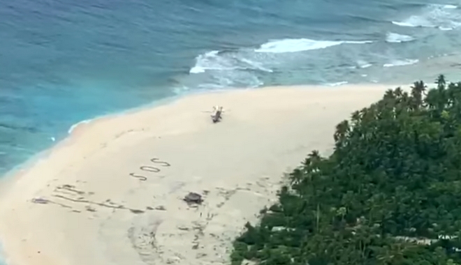 Ειρηνικός: Τρεις ναυαγοί έγραψαν SOS στην άμμο και διασώθηκαν