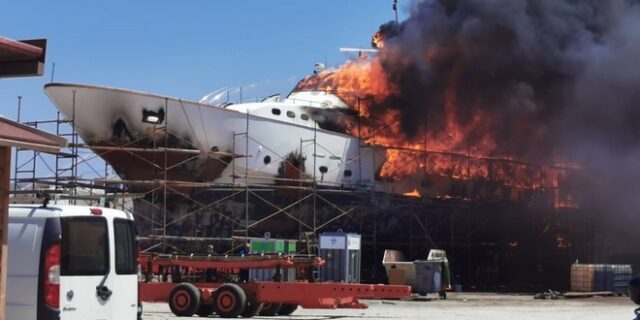 Σύρος: Έκρηξη σε ναυπηγείο – Καταστράφηκε θαλαμηγός