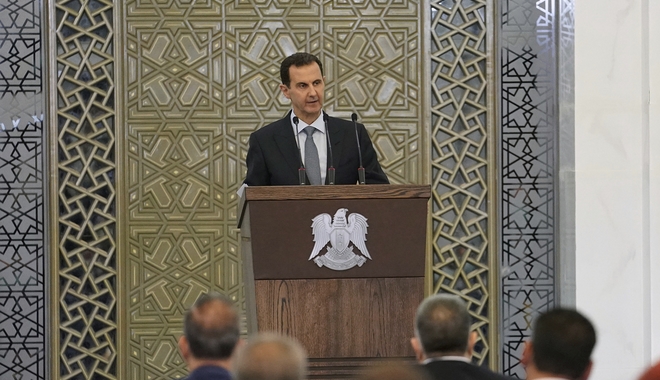 Συρία: Υποτασικό επεισόδιο την ώρα της ομιλίας του ο Άσαντ