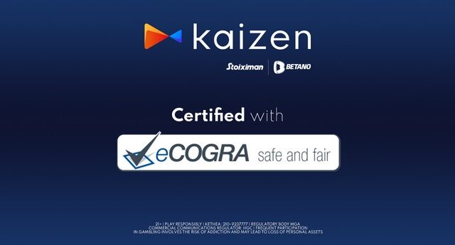 Kaizen Gaming: Διάκριση με τη διεθνή πιστοποίηση eCOGRA Safe and Fair Seal