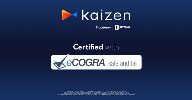 Kaizen Gaming: Διάκριση με τη διεθνή πιστοποίηση eCOGRA Safe and Fair Seal