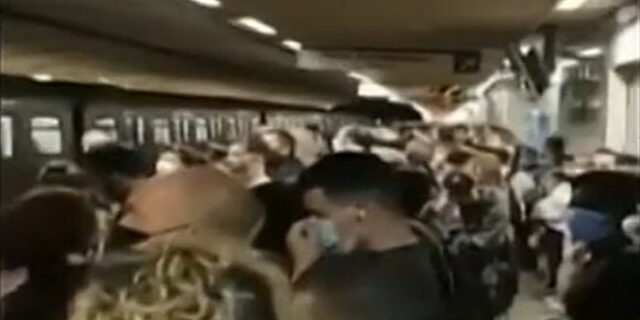 Κορονοϊός: Απίστευτος συνωστισμός στο μετρό