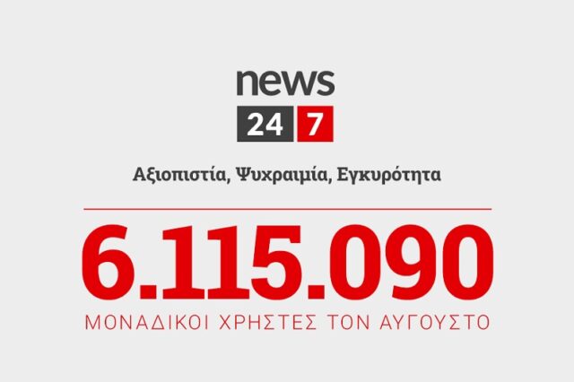 Ακόμη πιο ψηλά στην προτίμηση του κοινού το News 24/7 και τον Αύγουστο