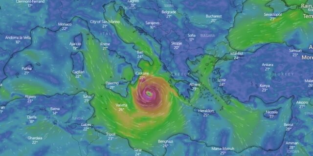 Κακοκαιρία Ιανός: Δείτε ζωντανά την πορεία του φαινομένου