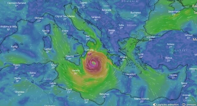 Κακοκαιρία Ιανός: Δείτε ζωντανά την πορεία του φαινομένου