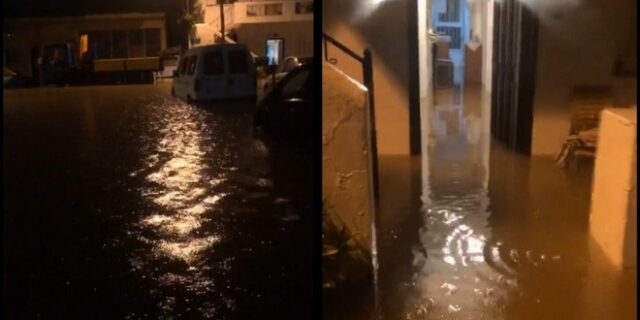 Κρήτη: Προβλήματα από την κακοκαιρία –  Πλημμύρισαν σπίτια